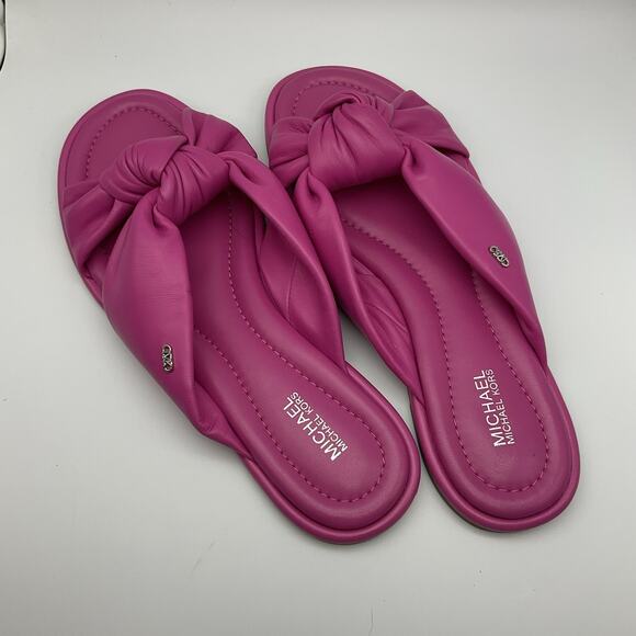 MICHAEL KORS Sandals Pink 9 Flat Slide Pillowy Comfy - Picture 1 of 7